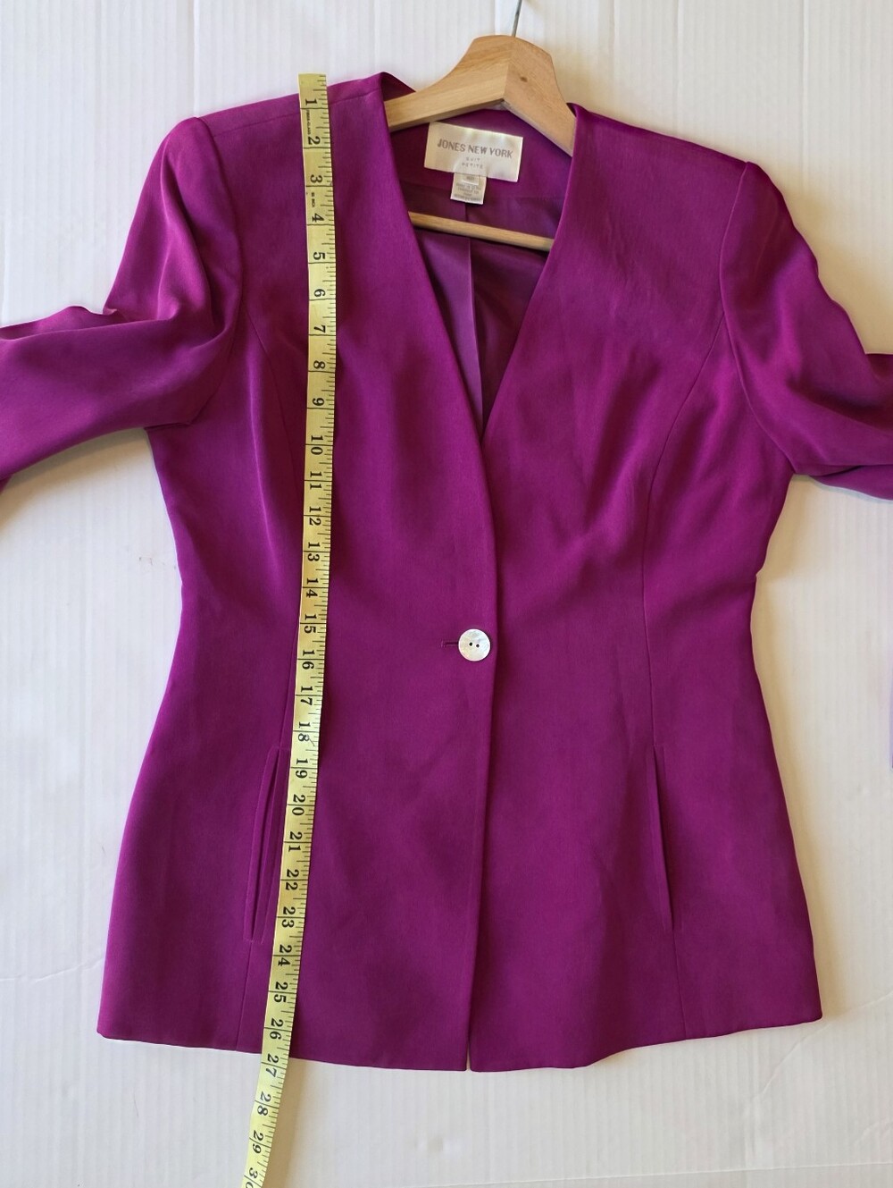 Jones new york 2 Pices Silk Magenta Pant Suit Women Quiet Luxury Minimalist Sz 8 - Picture 6 of 14